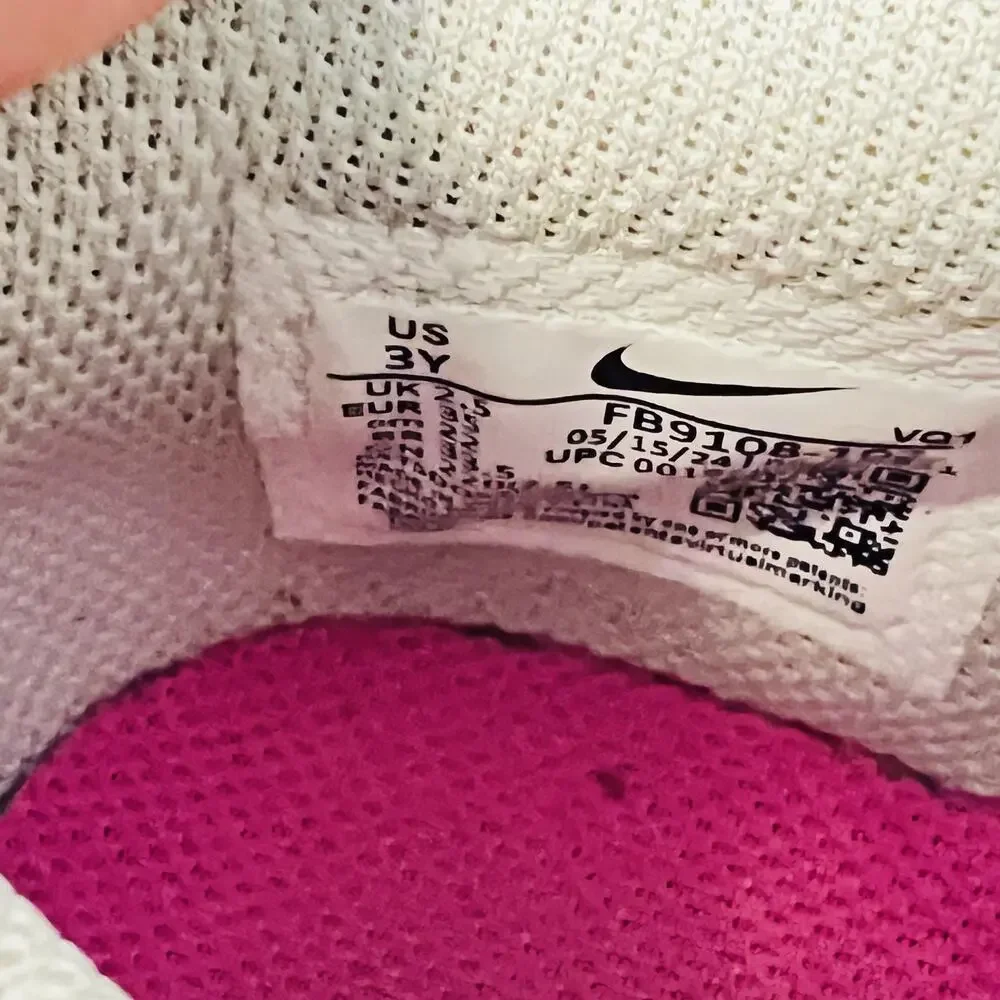 Nike Shoes Youth 3 Pink White Leather Dunk Low GS Retro Athletic Walking Sneaker